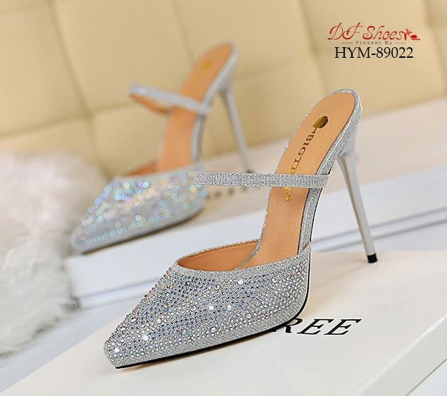 รองเท้าคัทชูเปิดส้นกลิตเตอร์ (สีทอง)