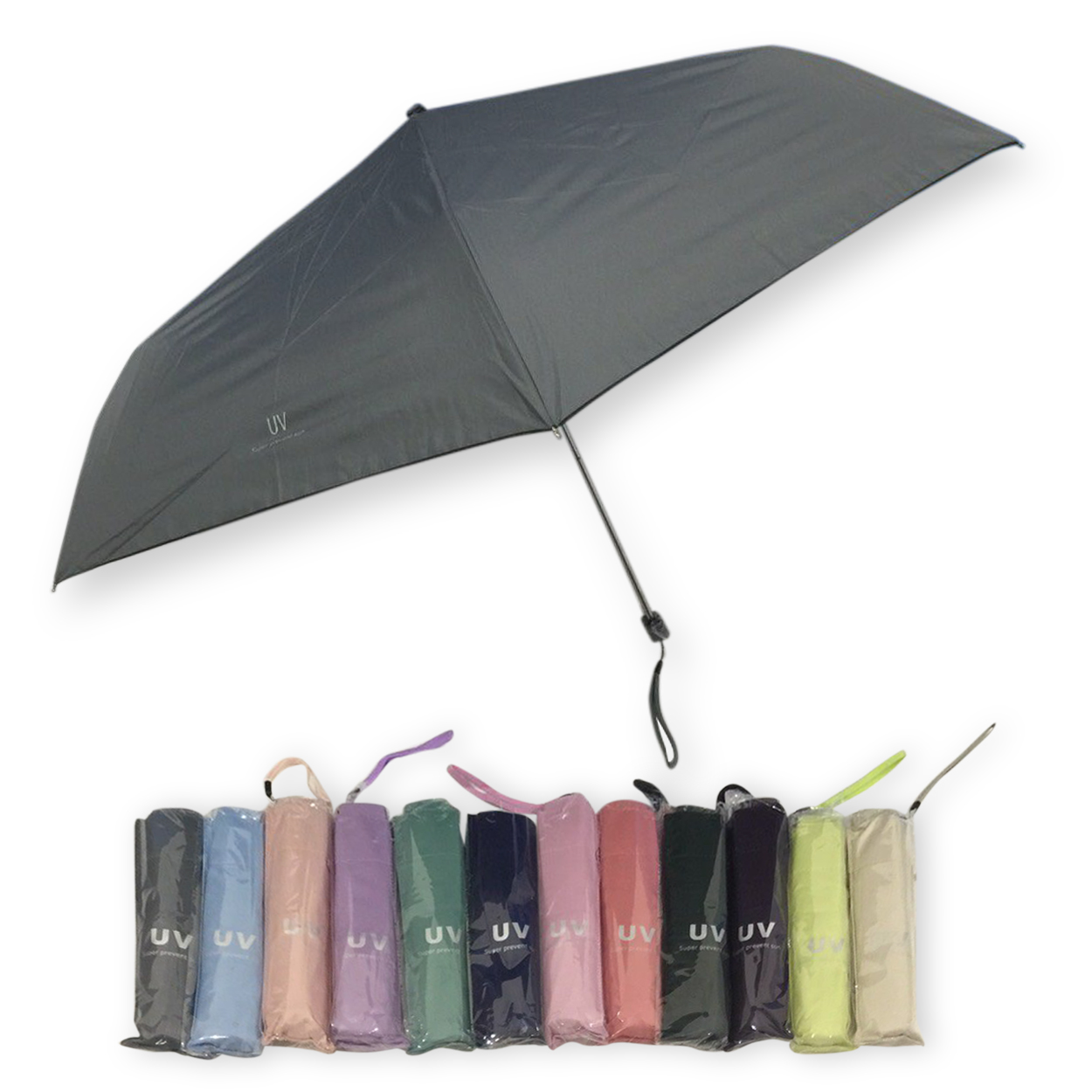 ร่มGBU3ตอนแบนเบารหัสGM345ยูวีดำ