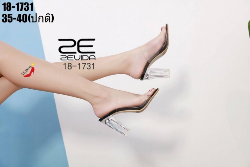 รองเท้าส้แก้วอะคริลิคเปิดส้น (สีขาว)