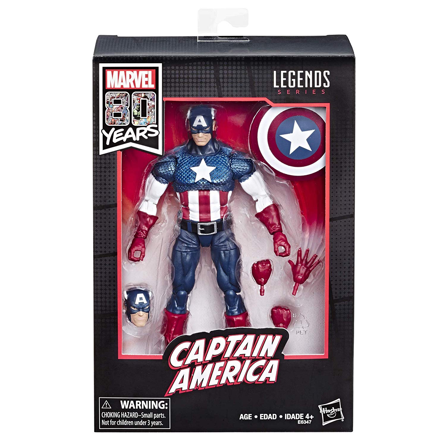 Hasbro Marvel Legends Series 80th Anniversary Captain America Figure ฮาสโบร มาร์เวล เลเจนด์ ซีรี่ย์ส 80 ปี อเวนเจอร์ส หุ่นโมเดลฟิกเกอร์ กัปตันอเมริกา 6 นิ้ว ลิขสิทธิ์แท้