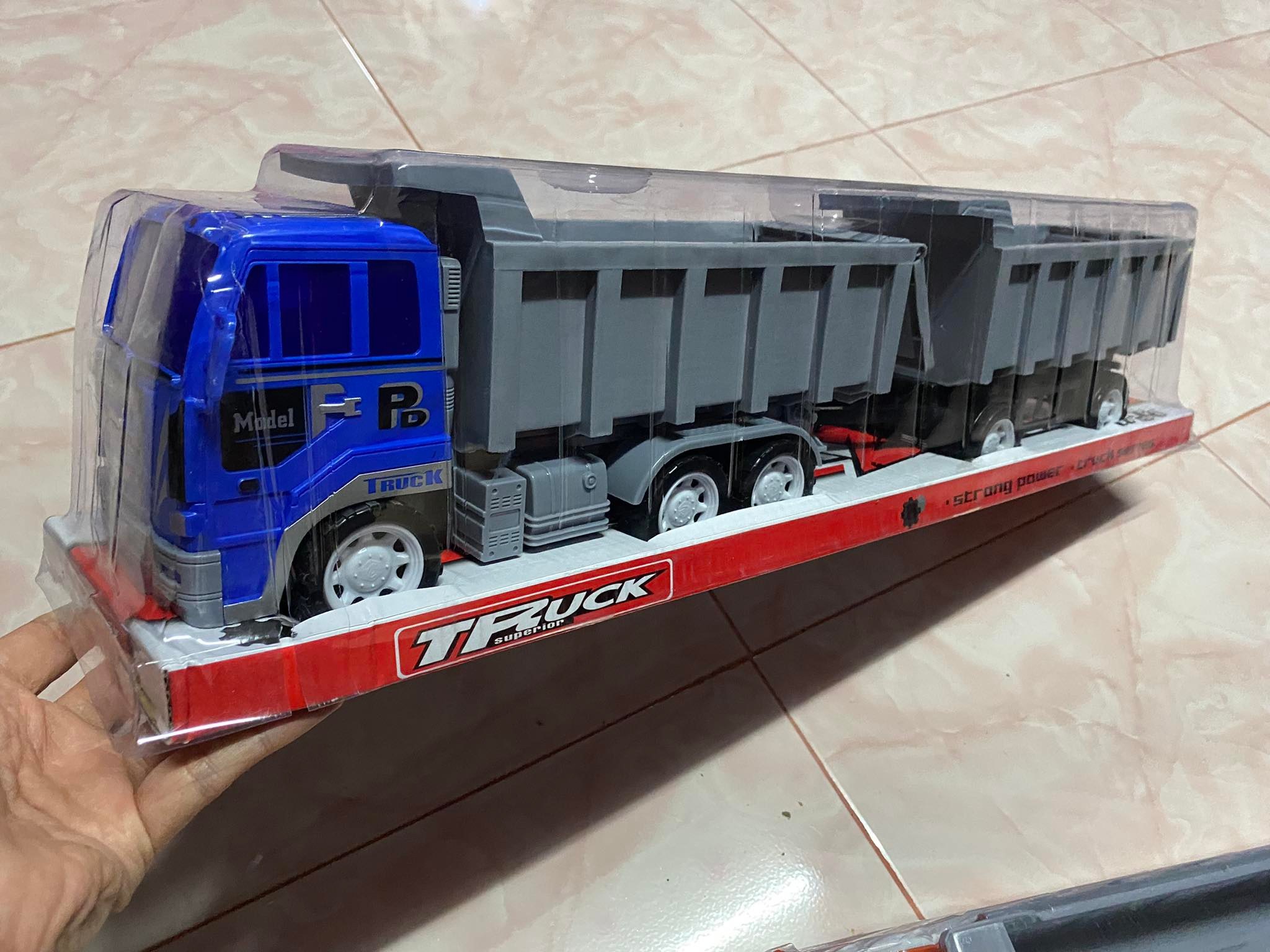 รถพ่วงของเล่น รถบรรทุกดินจำลอง รถบรรทุกพลาสติกจิ๋ว รถหม่ำโมเดล toy dump truck