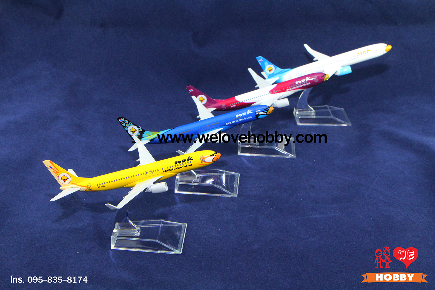 โมเดลเครื่องบิน นกแอร์ Nok Air (Boeing737) สีฟ้า-ขาว ประเทศไทย