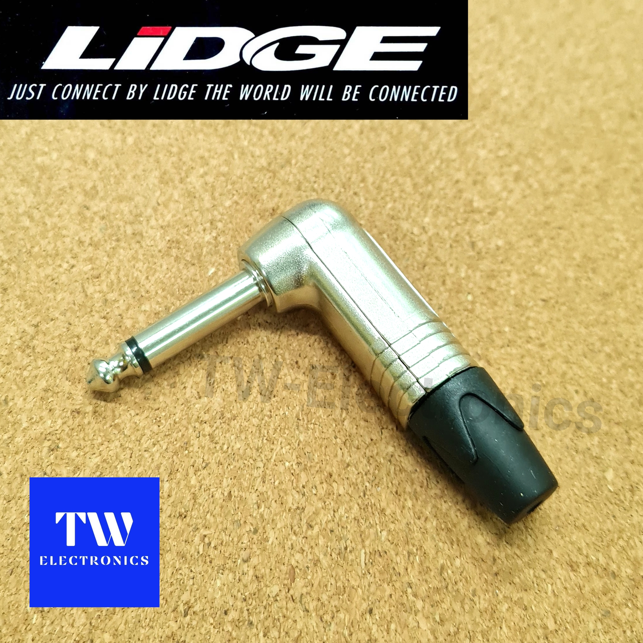 ปลั๊กโฟนโมโน 6.35 (1/4") แบบงอ LIDGE / YM-201L