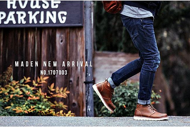 001065 กางเกงยีนส์ Maden tooling Japanese retro wash old jeans Denim Slim feet Size 28-34