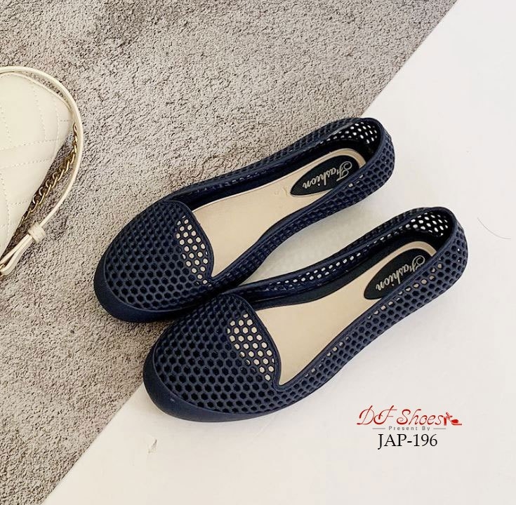 รองเท้าส้นแบนซิลิโคนนิ่ม (สีน้ำเงิน)