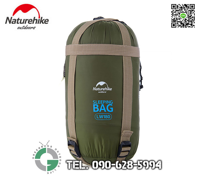 ถุงนอน NatureHike LW180 สีเขียวทหาร (Military Green)