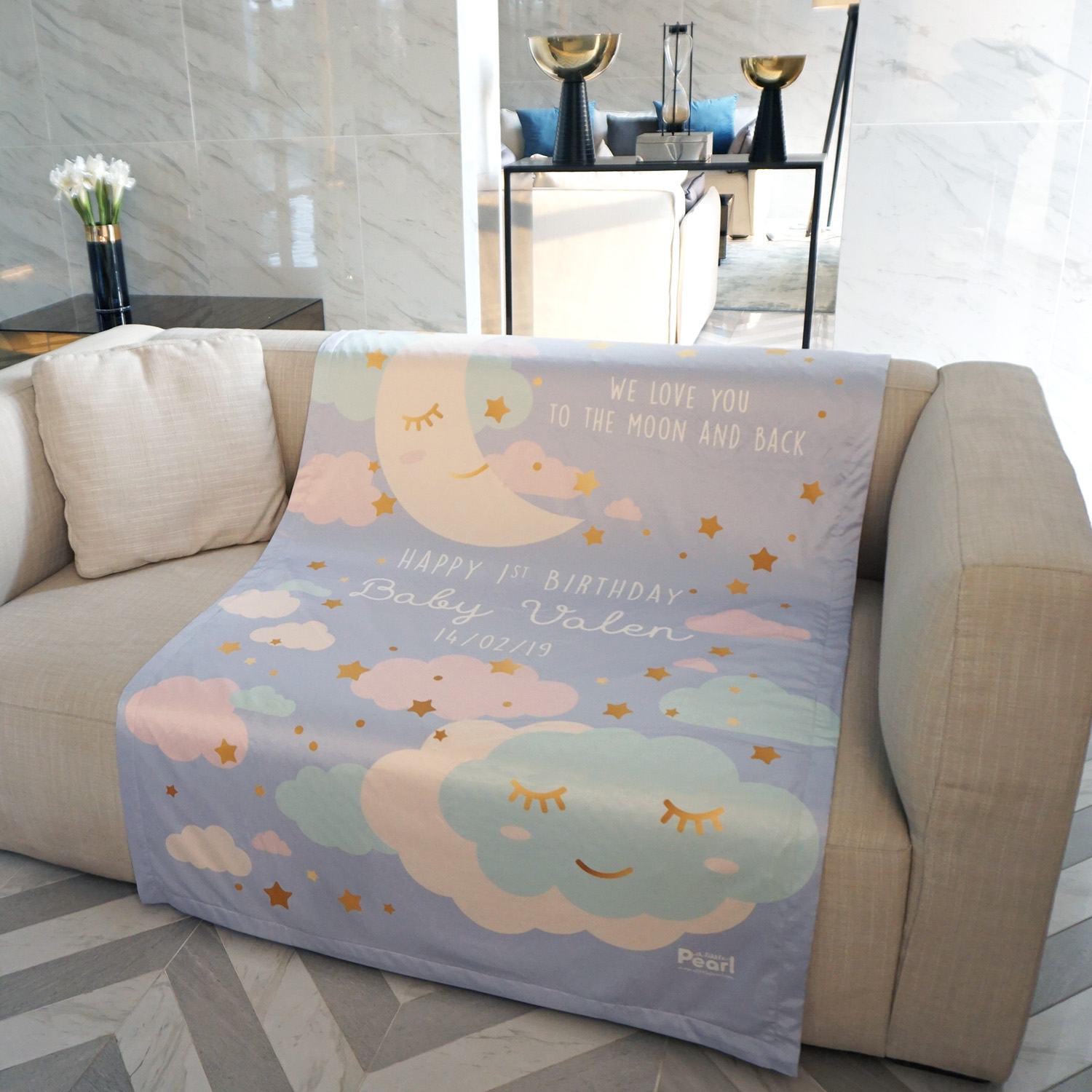 ผ้าห่ม ลาย Moon - Lavender ไซส์ใหญ่ 100x150cm