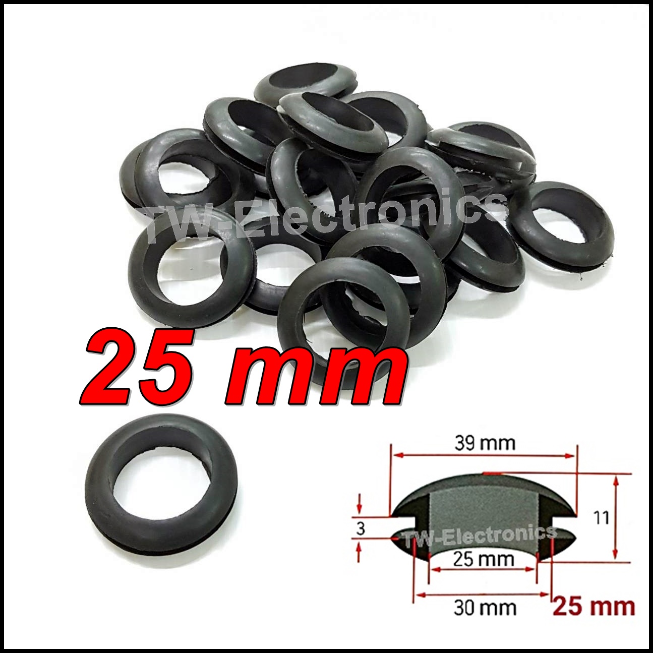 ลูกยางกันบาด 25 mm / RG251B