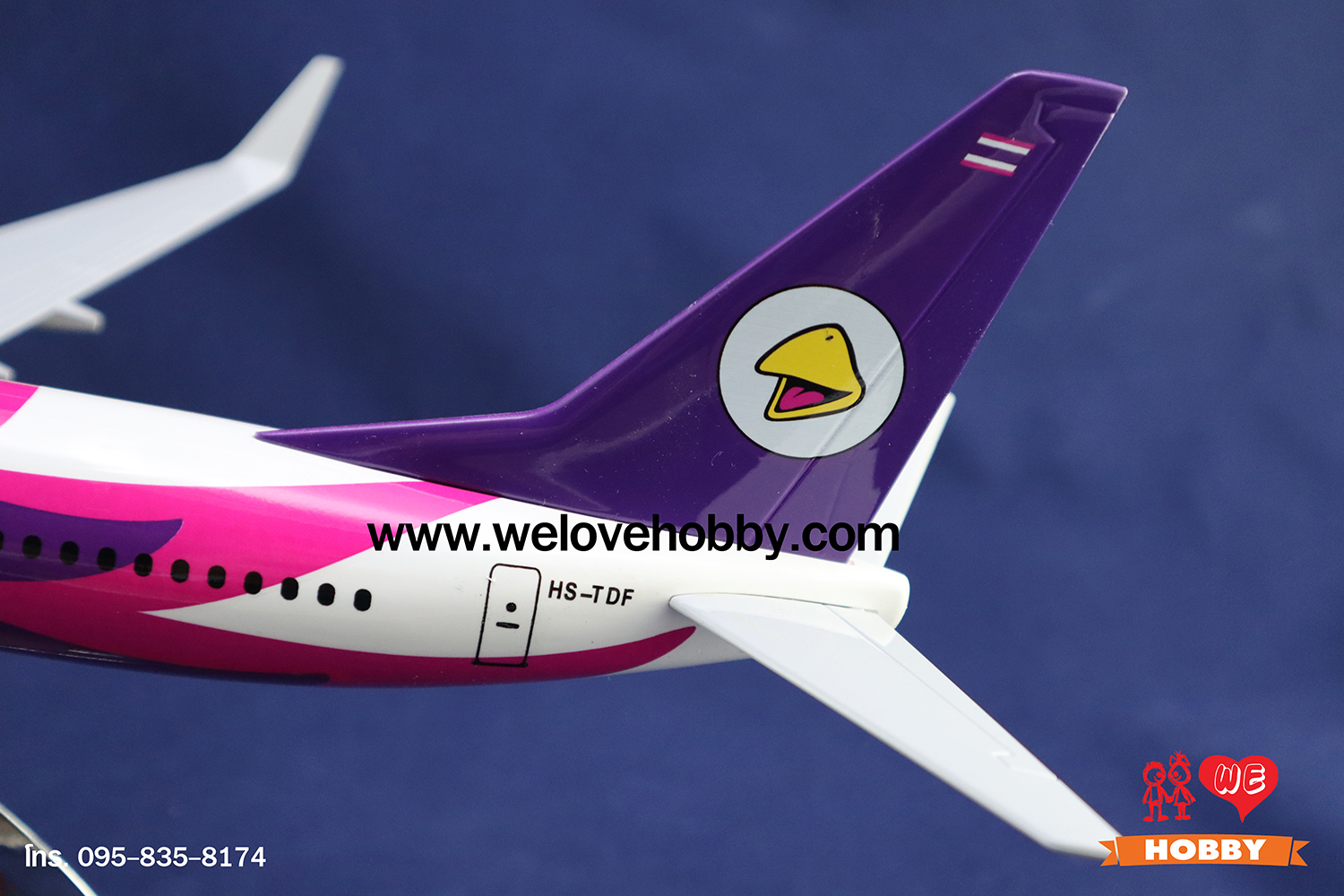 โมเดลเครื่องบิน นกแอร์ Nok Air (Boeing737) สีม่วง-ขาว ประเทศไทย ลำใหญ่