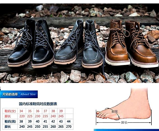 01070 รองเท้าบูท Miyano Martin Boots Leather Shoes high สไตล์วินเทจ [ชาย/หญิง] Size 39-44