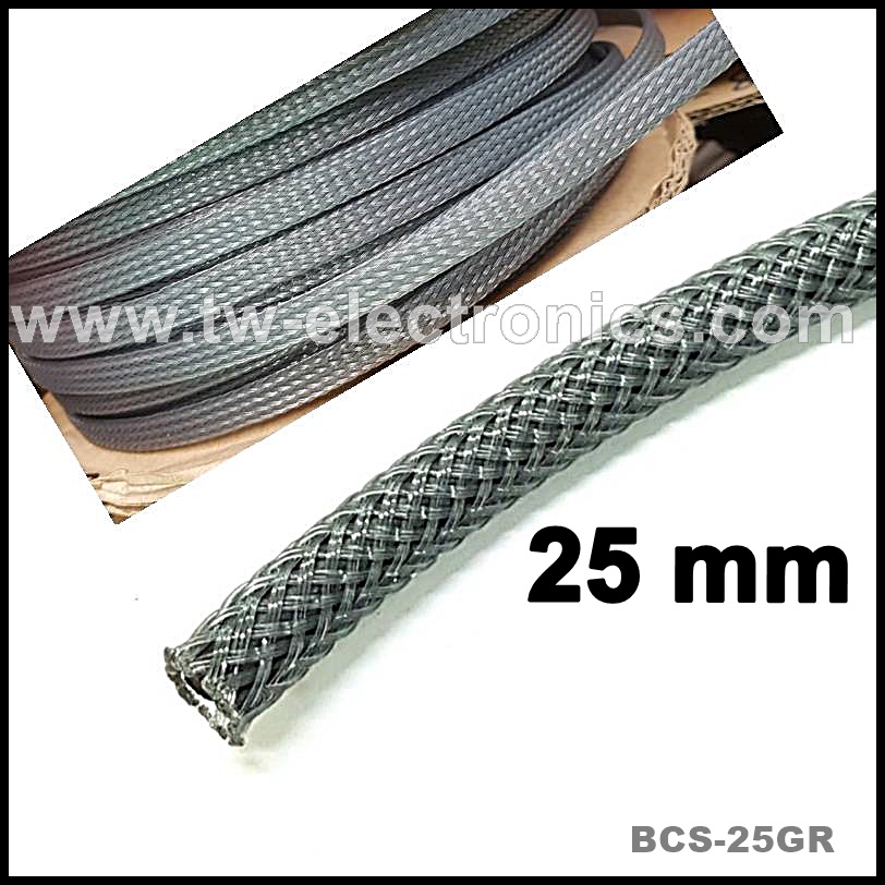 สายถัก 25 mm (สีเทา) / BCS-25GR