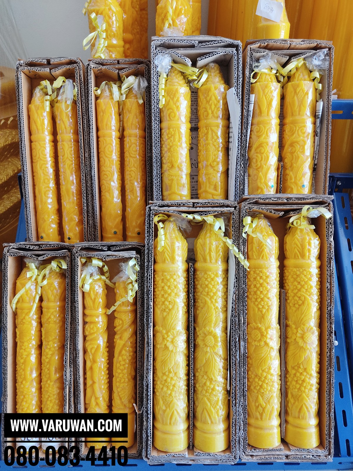 เทียนพรรษาแกะลาย กล่องคู่