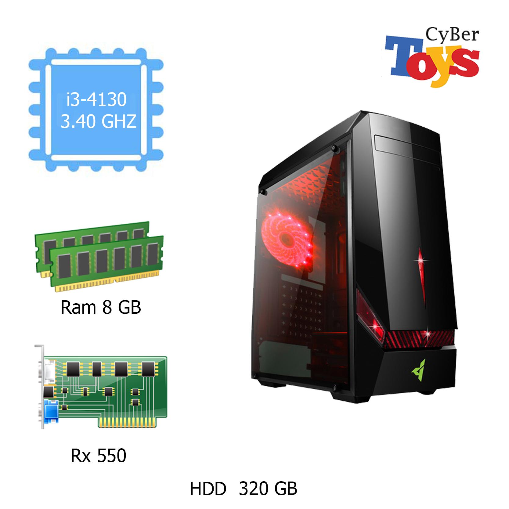 Computer PC i3 เจน 4 แรม 8 GB การ์จอ Rx550 Case i3-40 สำหรับคนชอบ RGB