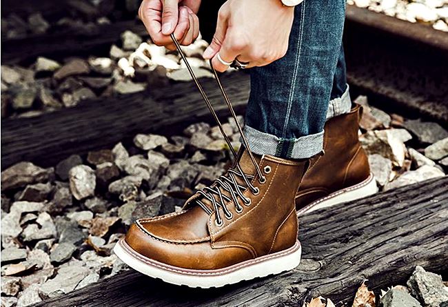 01070 รองเท้าบูท Miyano Martin Boots Leather Shoes high สไตล์วินเทจ [ชาย/หญิง] Size 39-44