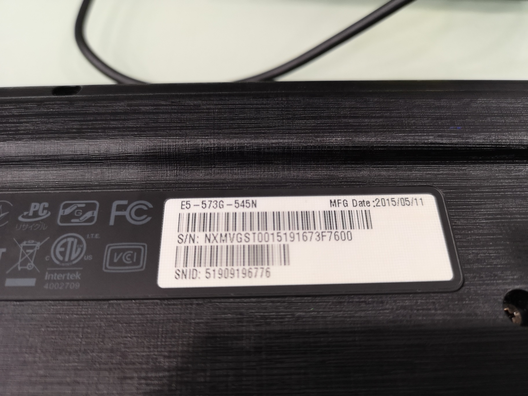 ACER Aspire E5-573G แบตฯเสื่อม