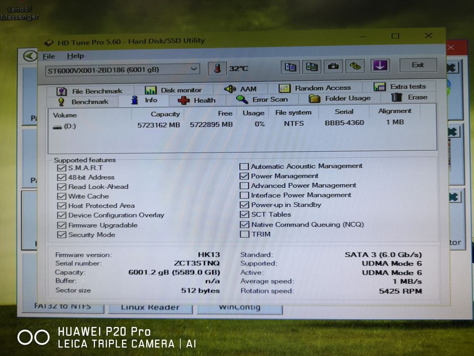 6TB HDD CCTV Seagate SKYHAWK (5400RPM, 256MB, SATA-3, ST6000VX001)