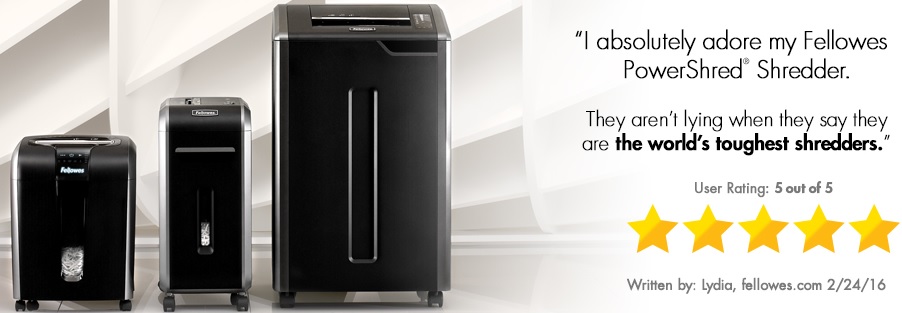 ขายถูก เครื่องทำลายเอกสาร Fellowes 425ci ทำลายครั้งละ 28 แผ่น แบบตัดละเอียด ( Cross Cut )