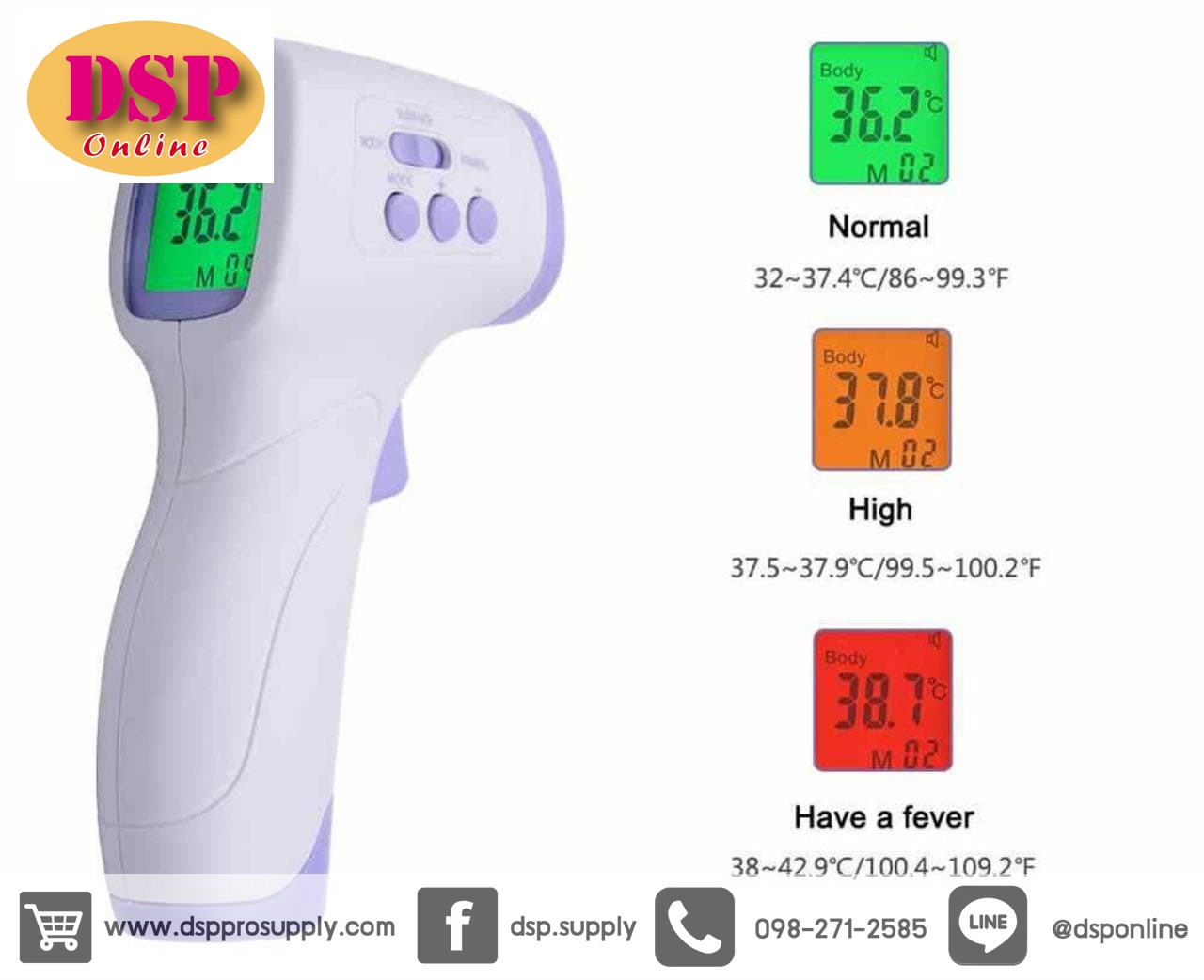 ขายถูก NEX Infrared Thermometer เครื่องวัดไข้ ที่วัดไข้ เครื่องวัดอุณหภูมิ อินฟราเรด ( PC868 ) รับประกัน 1 ปี