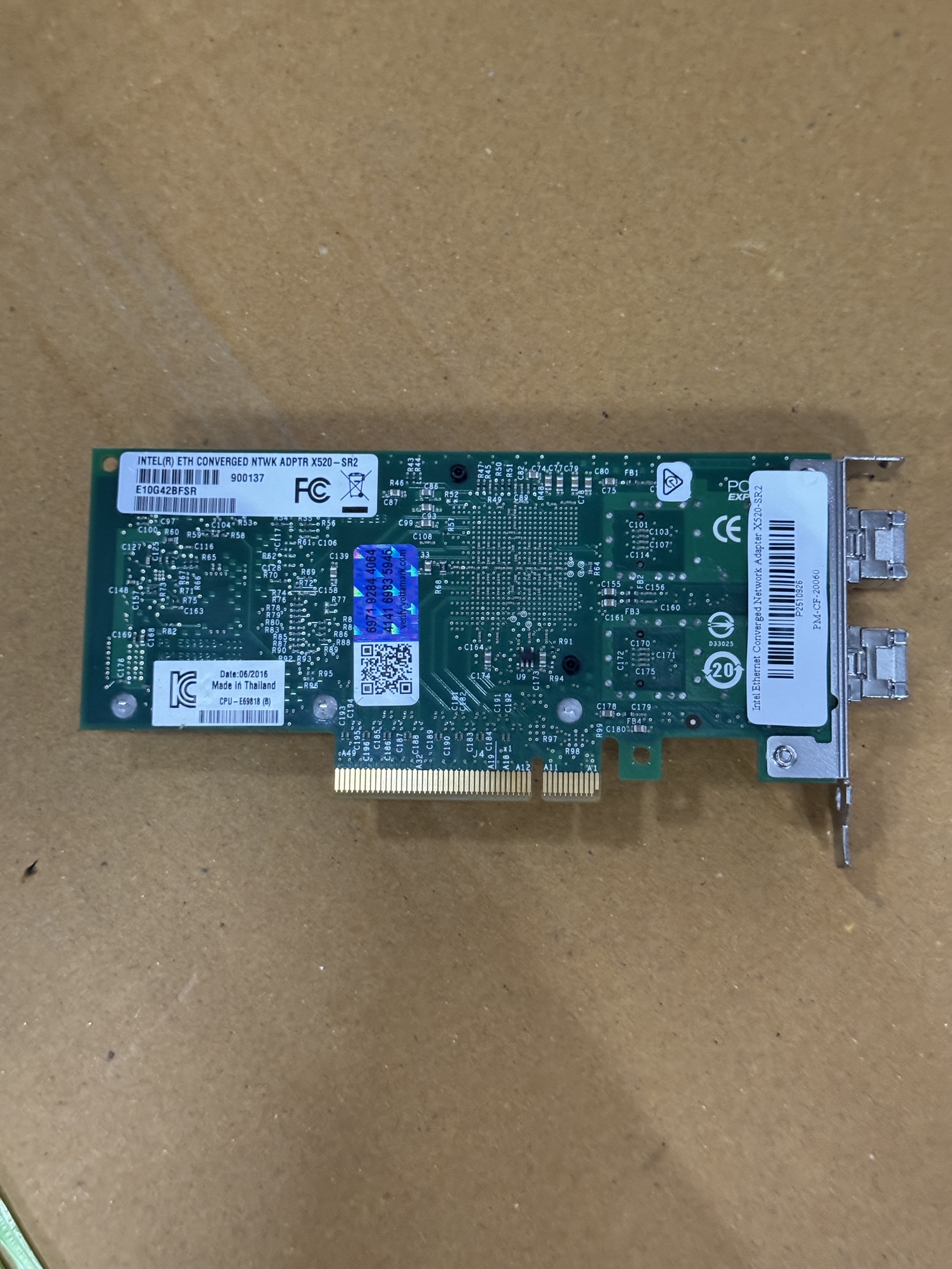Intel Ethernet Converged Network Adapter X520-SR2 พอร์ตคู่ 10Gb