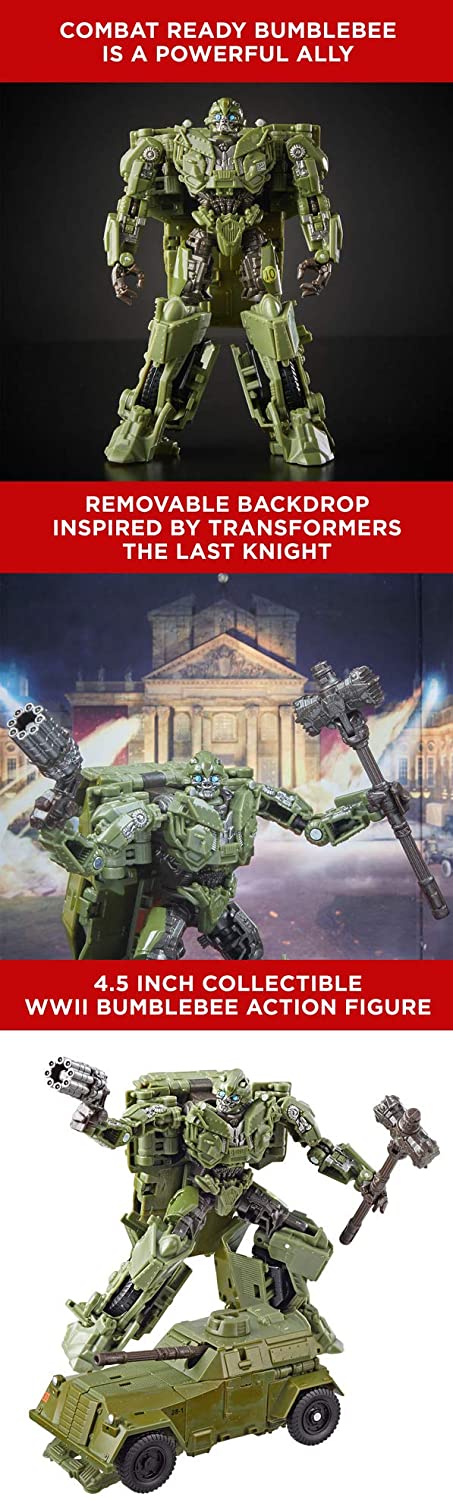 Hasbro Transformers Studio Series 26 Deluxe Class WWII Bumblebee 4.5 Inch Action Figure ฮาสโบร ทรานสฟอเมอร์ส สตูดิโอ ซีรีย์ส 26 ดีลักซ์ คลาส หุ่นยนต์บัมเบิ้ลบี 4.5 นิ้ว ลิขสิทธิ์แท้