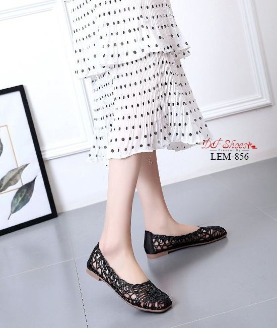 รองเท้าส้นแบนหนังสาน (สีทอง)