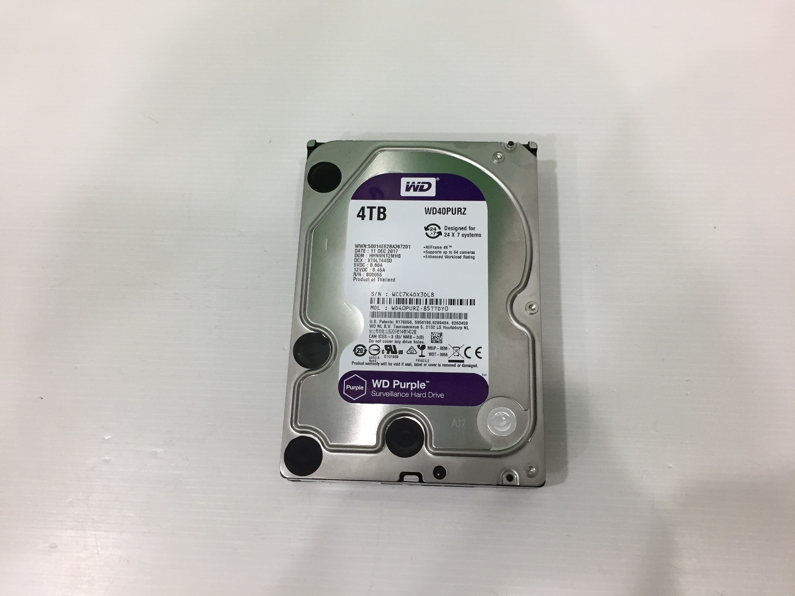 4TB. WD Purple WD40PURX 12/2020