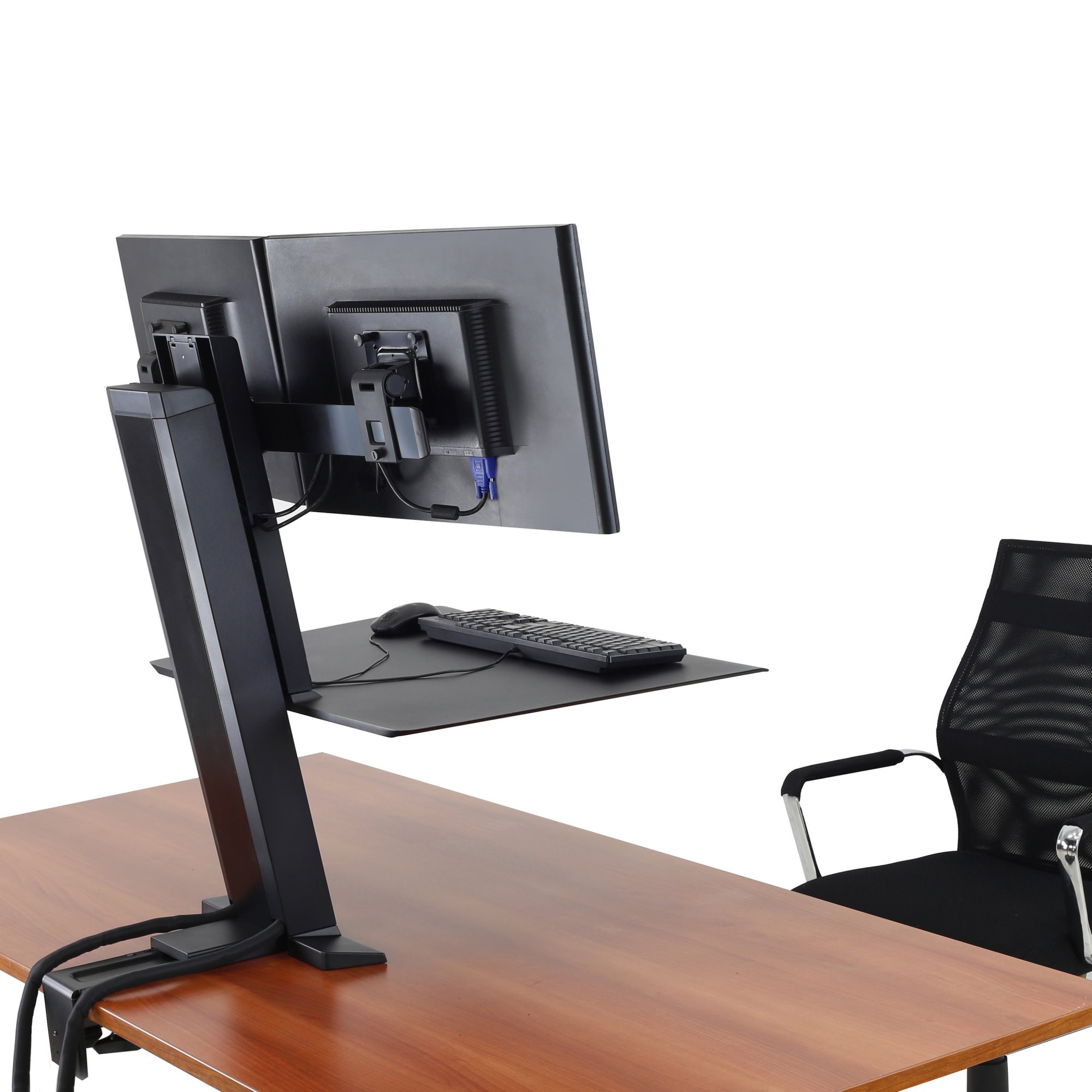 ขายถูก ERGOTRON P/N 33-407-085 WorkFit-SR, Dual Monitor, Sit-Stand Desktop Workstation สีดำ ประกันศูนย์