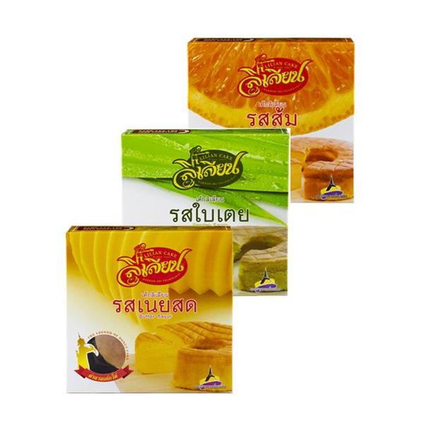 ขนม เค้ก คละรส เนย+ใบเตย+ส้ม ตราลิเลียน ขนาด 180 กรัม (แพ็ค 3 กล่อง)