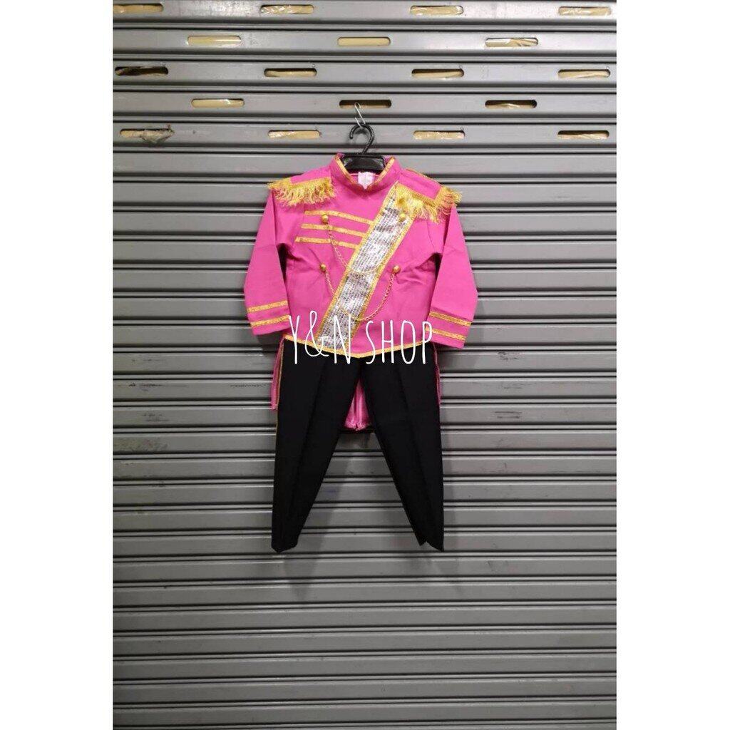 Y&NShop ชุดดรัมเมเยอร์ ชุดเชียร์ลีดเดอร์ เด็กชายอนุบาล-ประถมต้น สายสะพายเงิน