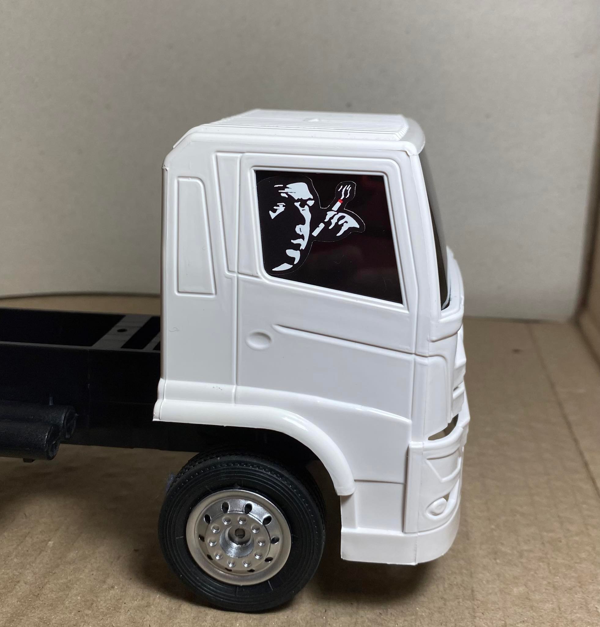 หม่ำโมเดลสติ๊กเกอร์ติดกระจกรถบรรทุกจำลอง แต่งรถสิบล้อจิ๋ว สติ๊กเกอร์รูปราหู อินทรีย์ sticker for truck scale 1/24