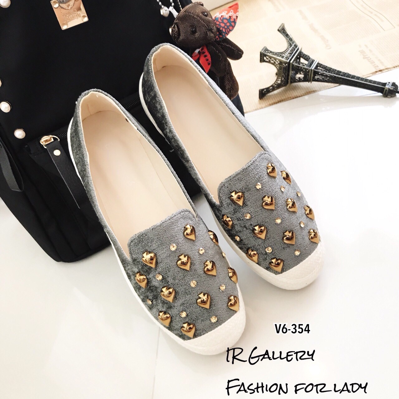 รองเท้าส้นแบน Style Brand Kate Spade (สีเทา)