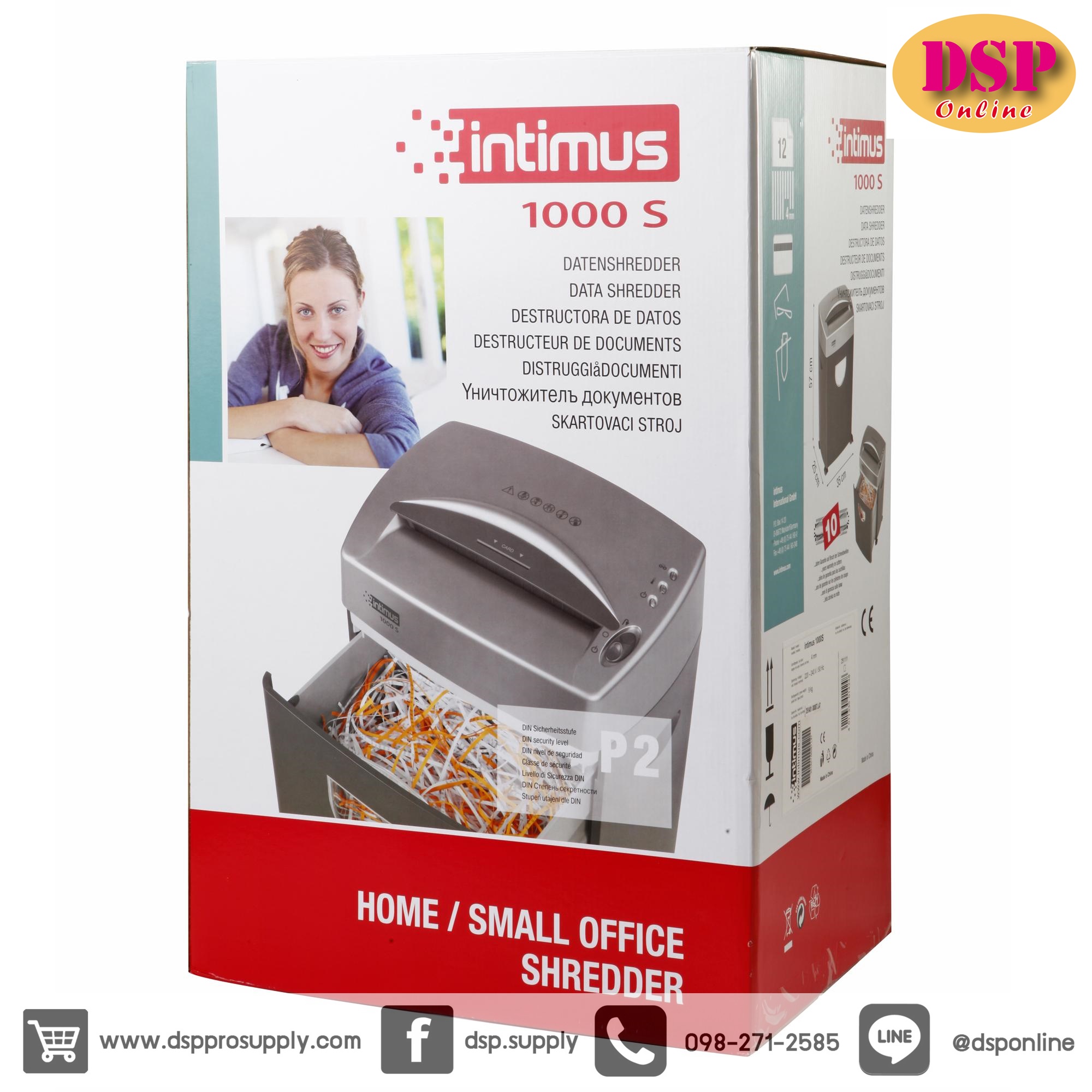 ขายถูก เครื่องทำลายเอกสาร intimus 1000S-IN ตัดตรง12แผ่น ตัดขนาด4มิล