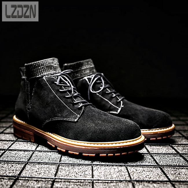 01055 รองเท้าบูท LZDZN Martin Boots Shoes high สไตล์วินเทจ [ชาย/หญิง] Size 38-44