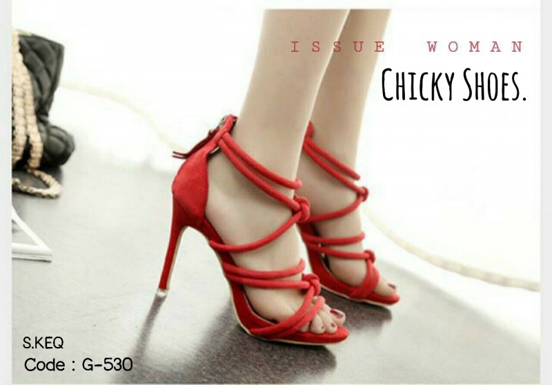 รองเท้า Zara Criss Cross High Heel Sandal (สีแดง)