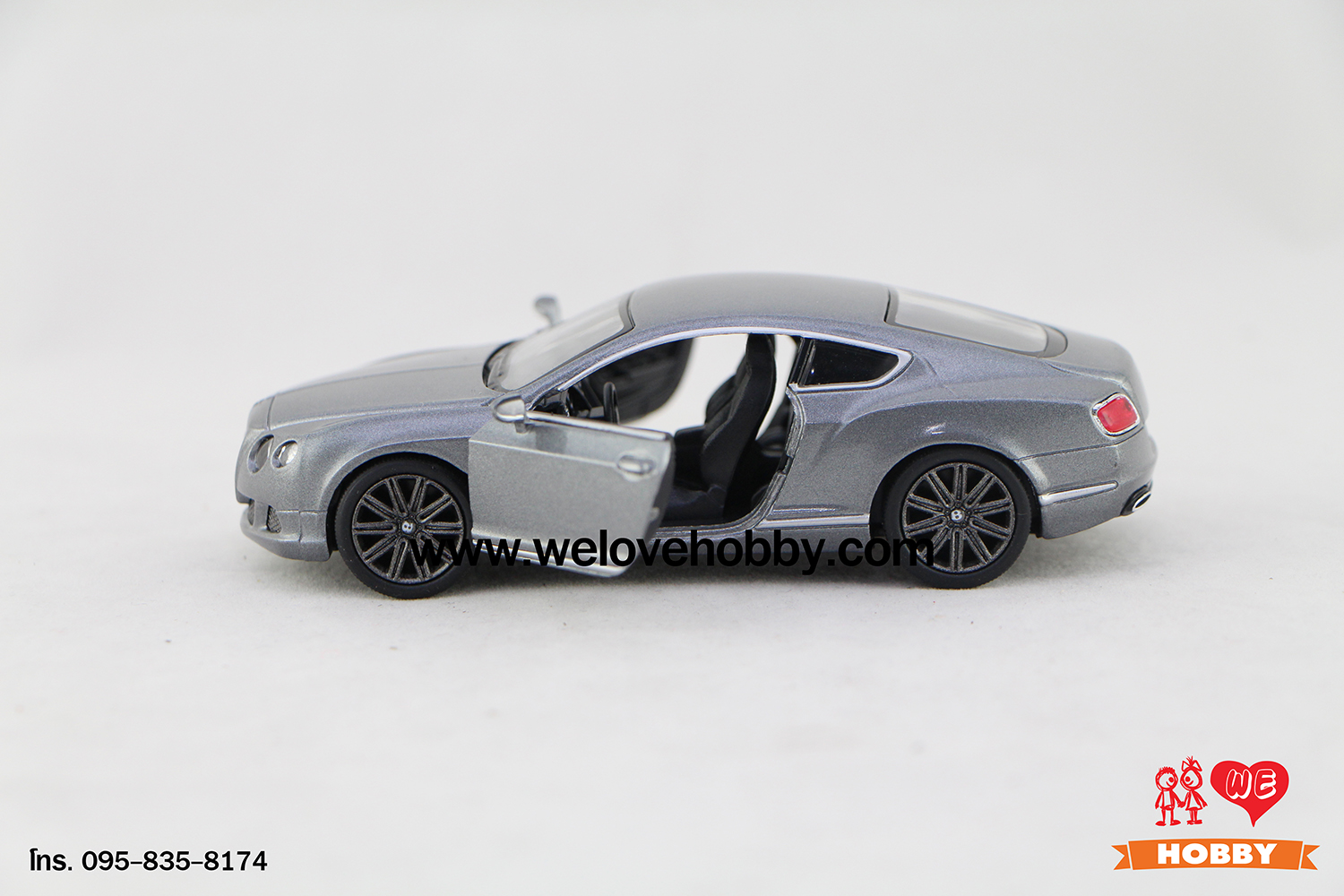 โมเดลรถซุปเปอร์ คาร์ 2012 Bentley Continental GT Speed สีเทาเข้ม Scale 1:38