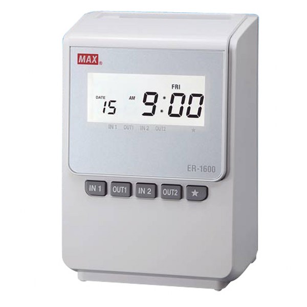 เครื่องตอกบัตร ขาว-ครีม แม็กซ์ ER-1600C แถมบัตร 100 ใบ+แผง 50 ช่อง 1 แผง