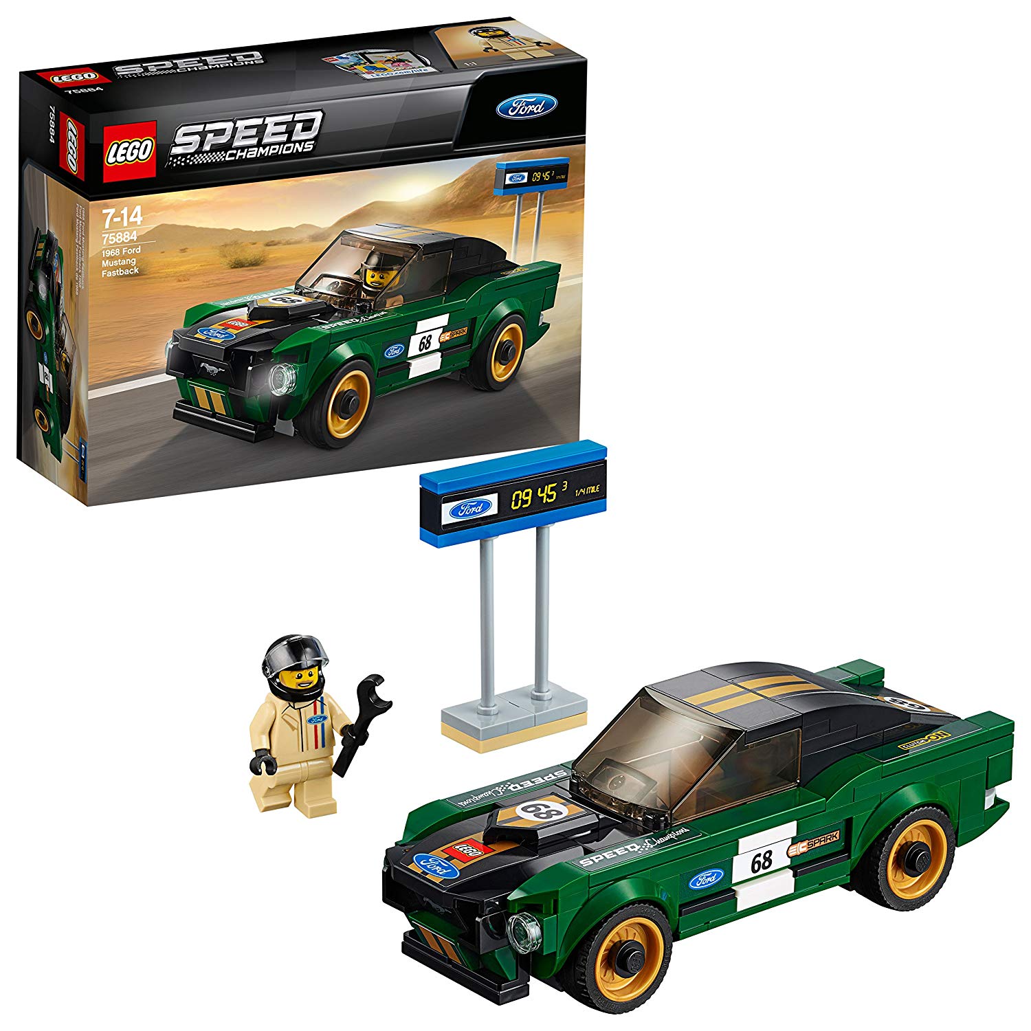 ตัวต่อเสริมทักษะ LEGO ชุด SPEED CHAMPIONS - 1968 Ford Mustang Fastback รุ่น 75884