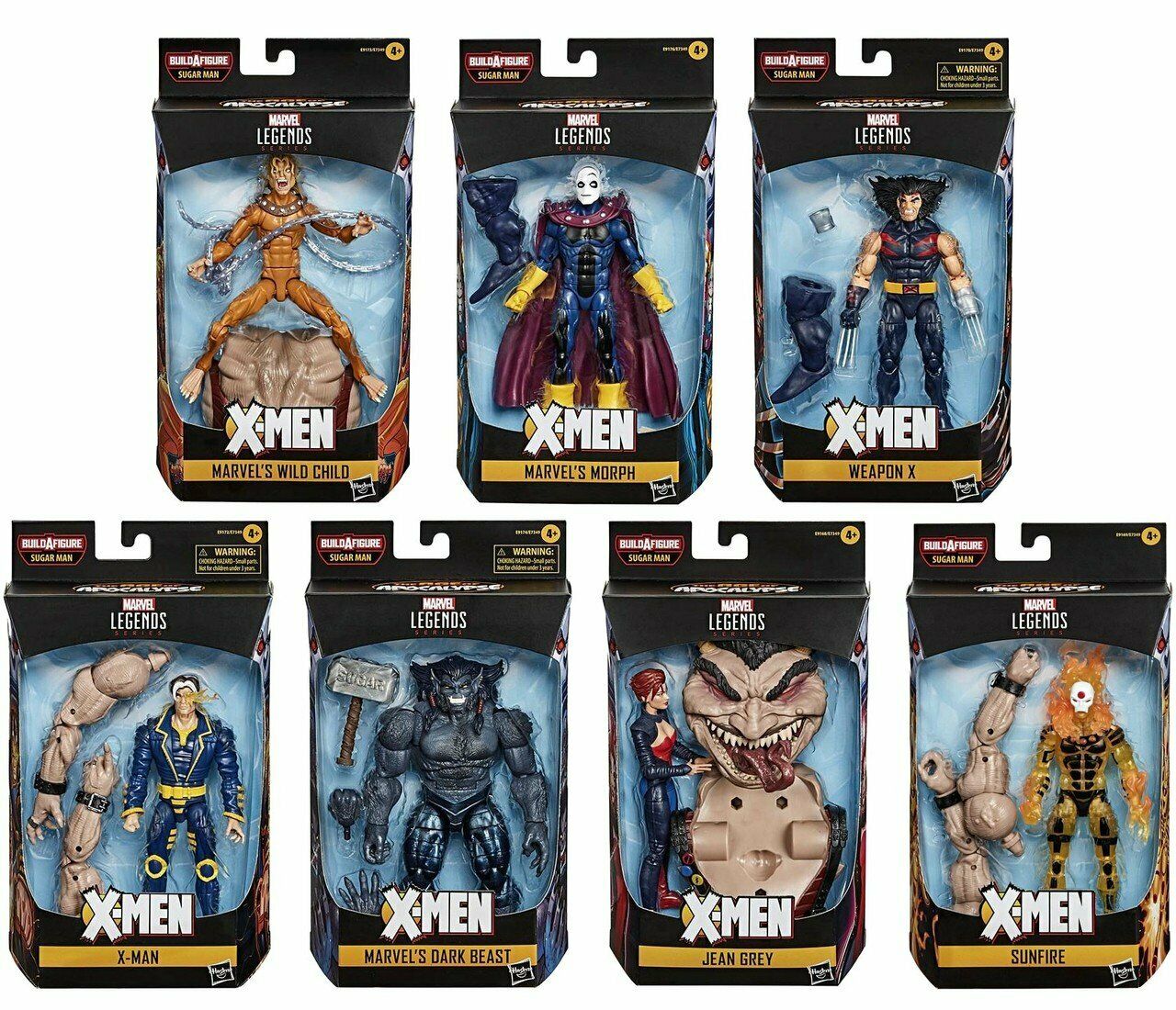 Hasbro Marvel Legends Series X-Men: Age of Apocalypse Set of 7 (Sugar Man BAF) 6-inch Figure ฮาสโบร มาร์เวล เลเจนด์ ซีรี่ย์ส เอ๊กซ์-เมน เอจ ออฟ อะพอคคาลิปส์ ครบเซ็ต7ตัว พร้อมBAF ชูก้าร์แมน ลิขสิทธิ์แท้