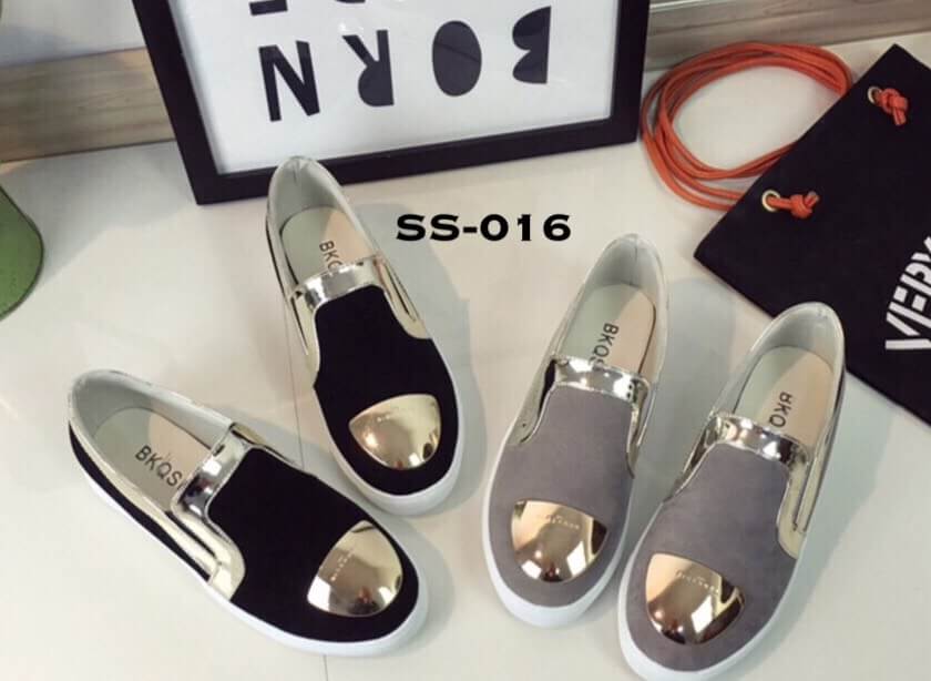 รองเท้า Two Tone Metalic Loafer (สีเทา)