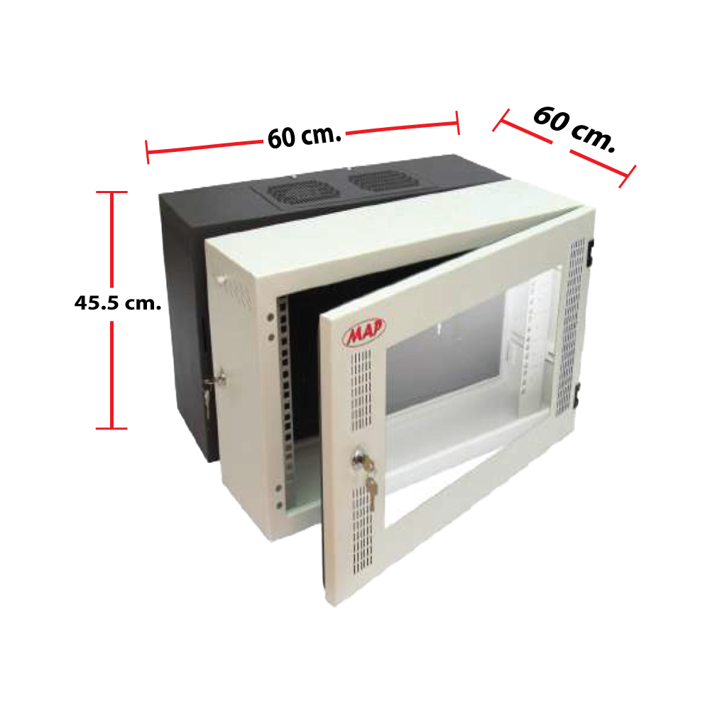 ขายถูก MAP ประกันศูนย์ไทย 19" Modern Wall Rack Serie. MI, 12U, 60x60 cm. MAP-M2-60612