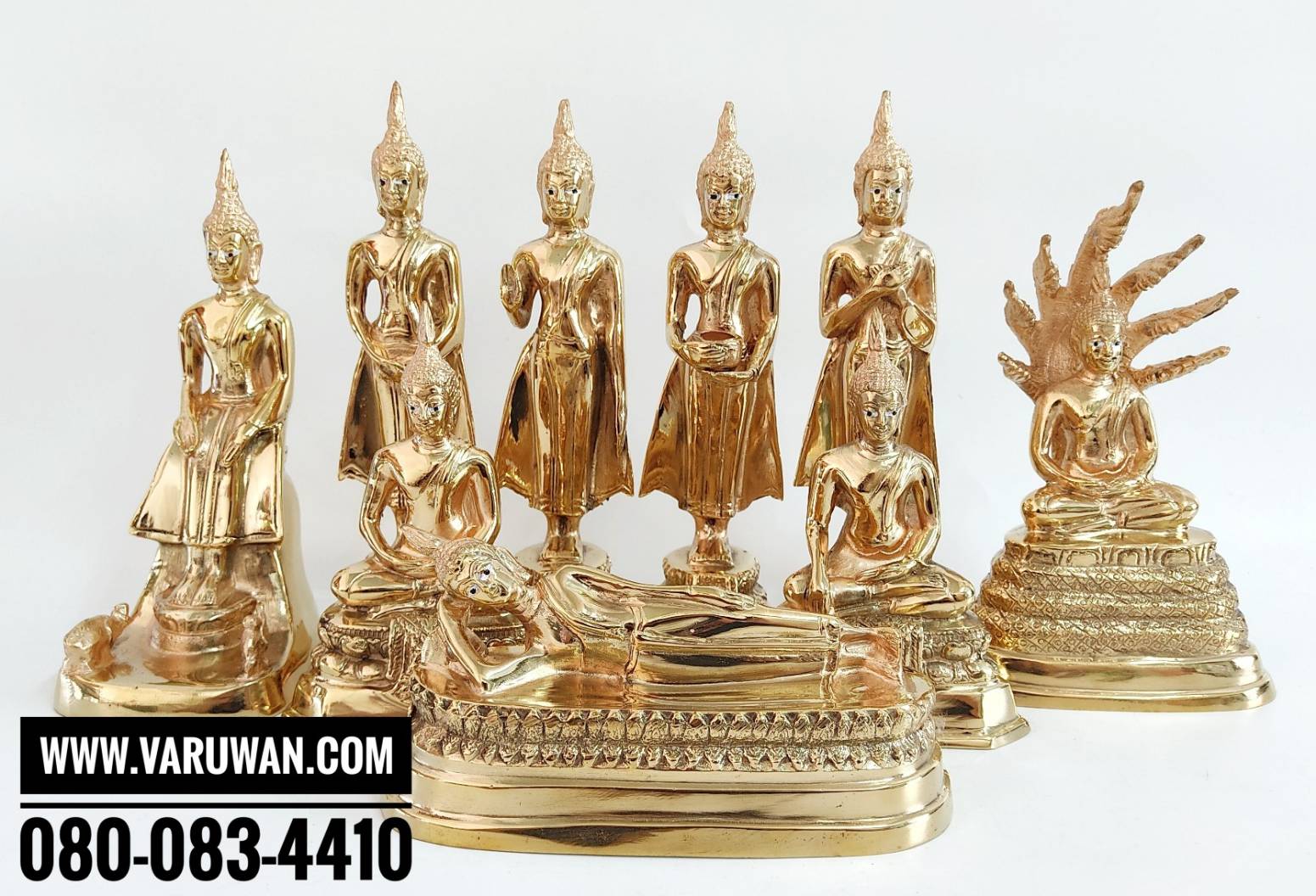 พระประจำวันทองเหลืองขัดเงา พิมพ์ 3 นิ้ว