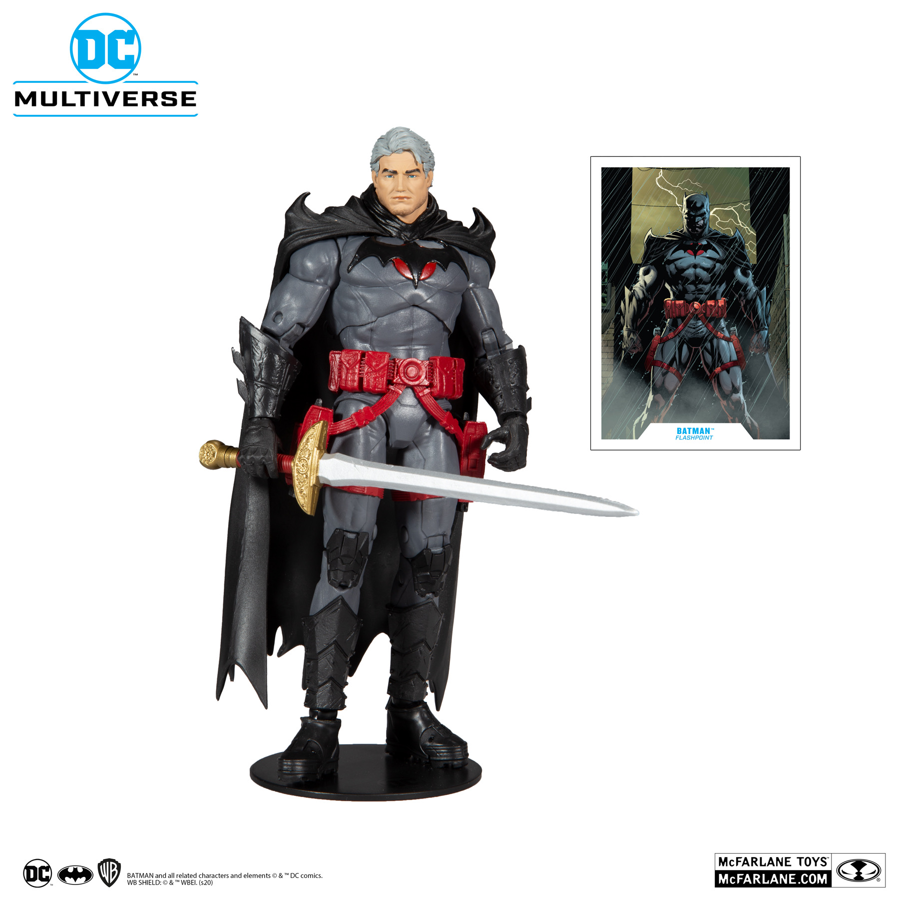 McFARLANE DC Multiverse Flashpoint Unmasked Batman แมคฟาร์เลน ดีซี มัลติเวิร์ส หุ่นโมเดลฟิกเกอร์ แฟลชพอยน์ อันแมสก์ แบทแมน ขนาด 7 นิ้ว ลิขสิทธิ์แท้