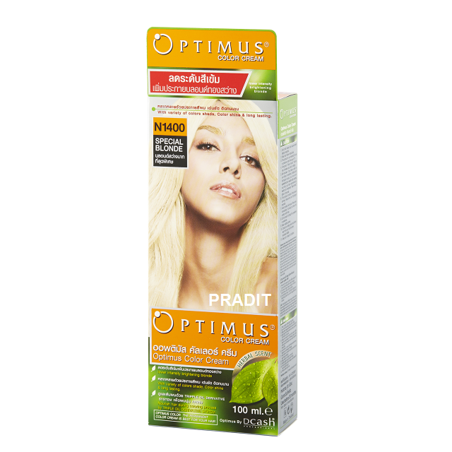 Optimus Color Cream ออพติมัส คัลเลอร์ ครีม เบอร์N1400 สีบลอนด์สว่างมากที่สุดพิเศษ 100 มล 235 กรัม