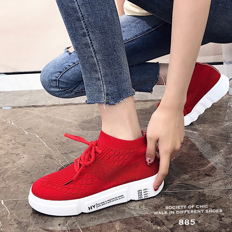 รองเท้าผ้าใบหุ้มข้อสไตล์ Off White (สีดำ)