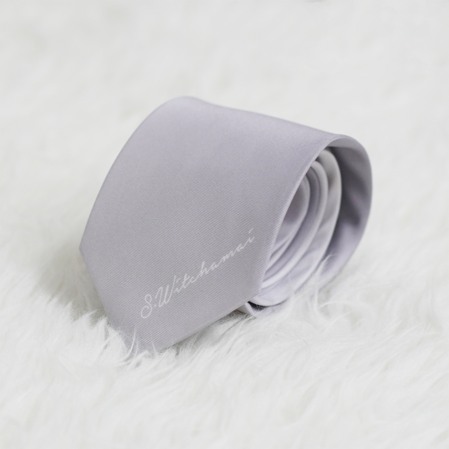 เนคไท สั่งทำใส่ชื่อ ขนาด 3.5" - Minimal - Silver