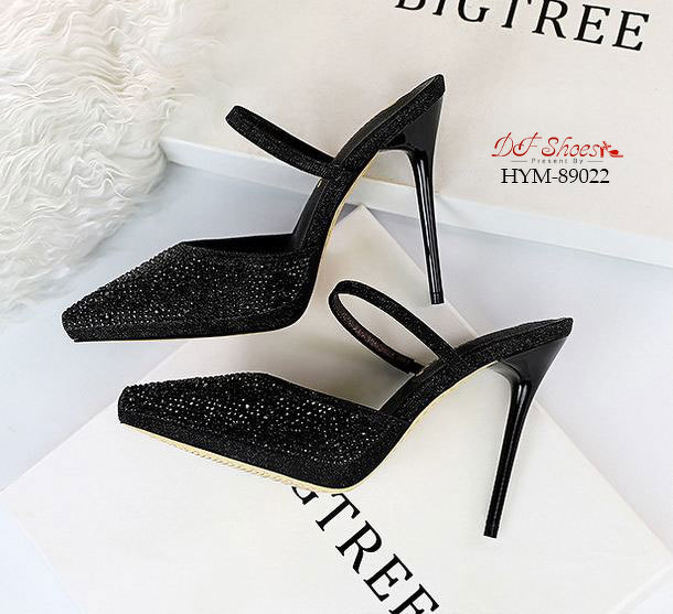 รองเท้าคัทชูเปิดส้นกลิตเตอร์ (สีทอง)