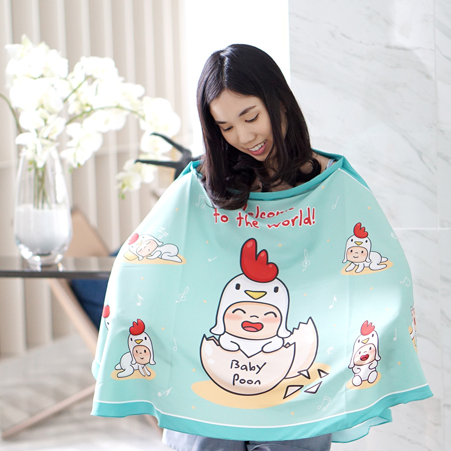 ผ้าคลุมให้นม สั่งทำใส่ชือ ลาย Kook Kai - Mint