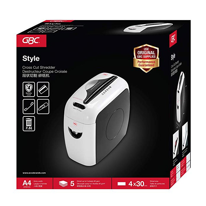 ขายถูก เครื่องทำลายเอกสาร GBC รุ่น "Style Black" ตัดชิ้นเล็ก 6 แผ่น