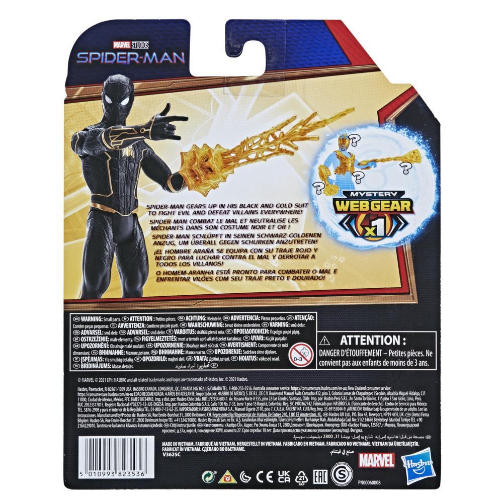 Hasbro Marvel Mystery Web Gear Black and Gold Suit Spider-Man 6-Inch Action Figure ฮาสโบร มาร์เวล หุ่นโมเดลฟิกเกอร์ เว็บ เกียร์ แบล็ค แอนด์ โกลด์ สูท สไปเดอร์-แมน ขนาด 6 นิ้ว ลิขสิทธิ์แท้