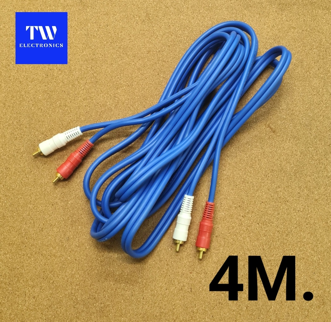 สายRCA 4หัว (4 เมตร) สีฟ้า
